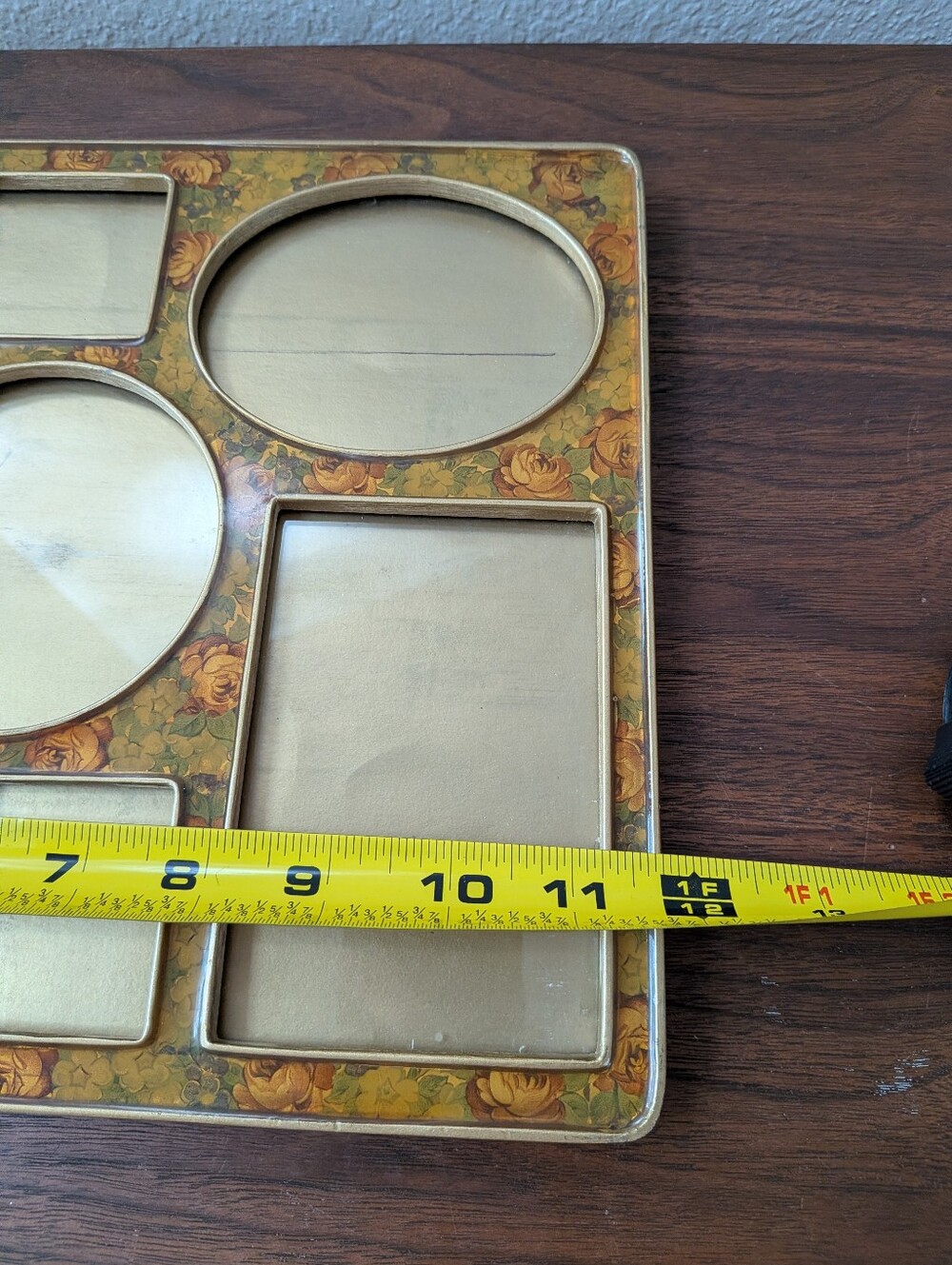 Vtg Bucklers Inc Fifth Ave NY Large Collage 8 Picture Frame Floral Enamel Yellow - Picture 14 of 15